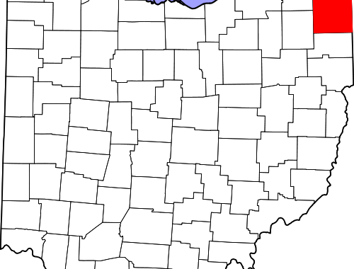 Map showing Trumbull County Ohio